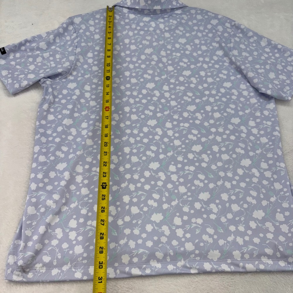 Bad Birdie Mens 2XL Floral Golf Polo Shirt Purple White SS25FI-BBP001-165 NEW - Picture 4 of 10